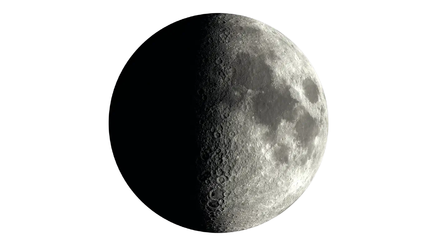 1st quarter Current Moon phase illustration